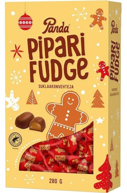 Шоколадные конфеты Panda Pipari Fudge со вкусом рождественского печенья, 280 г (Финляндия)  #1