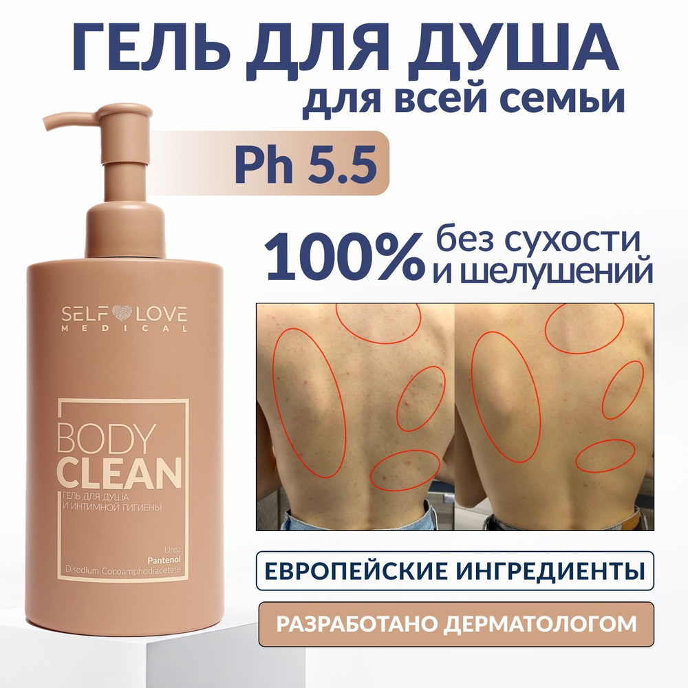 Парфюмированный гель для душа с дозатором Body Clean #1