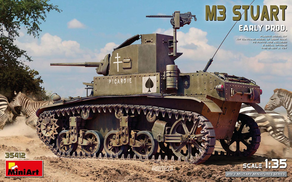 Miniart 35412 1/35 Танк M3 Stuart Early Production #1