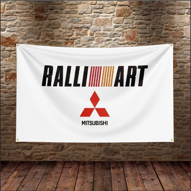 Флаг плакат баннер JDM Ralliart Ralli Art Mitsubishi #1