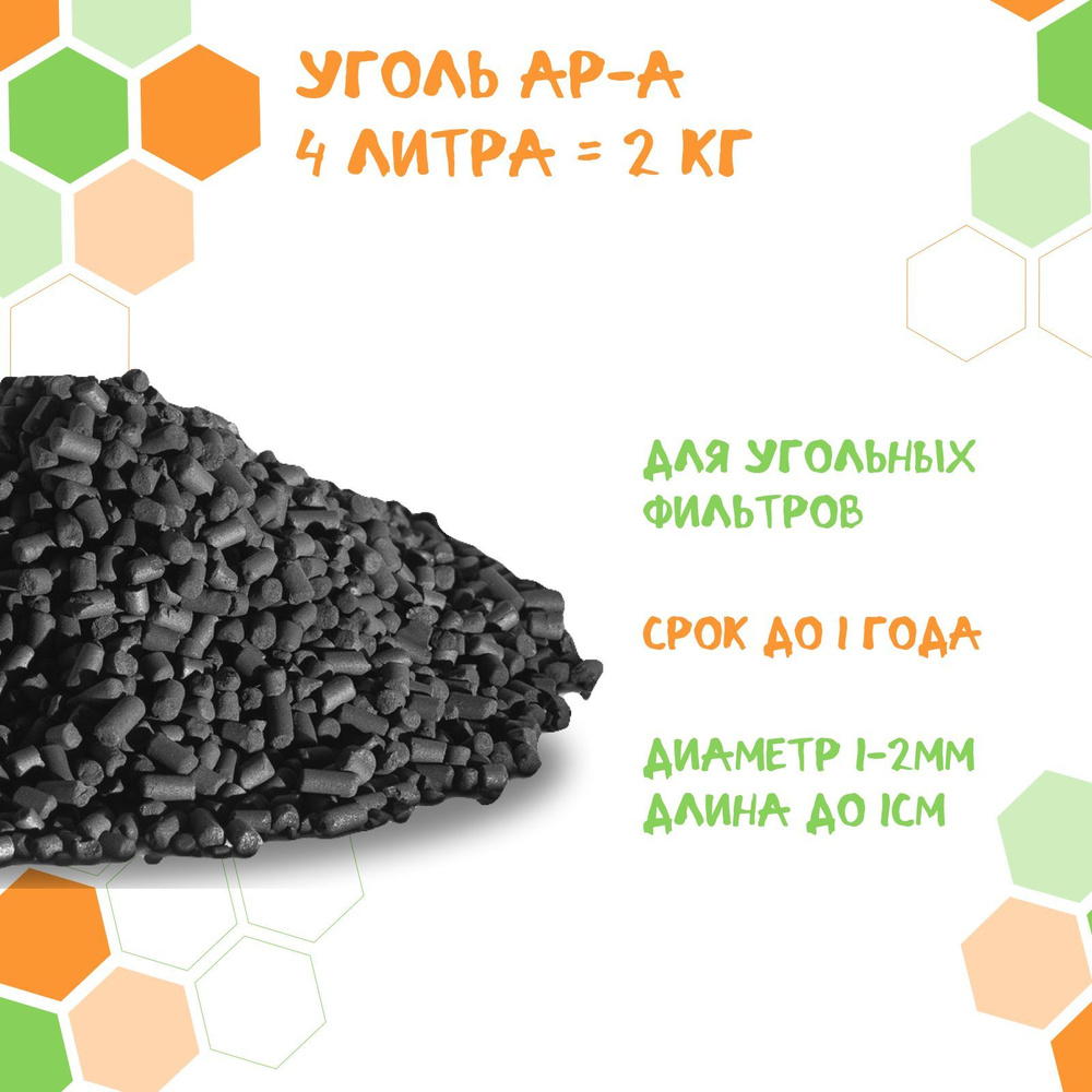 Уголь АР-А гранулированный (2 кг) для наполнения угольных фильтров  #1
