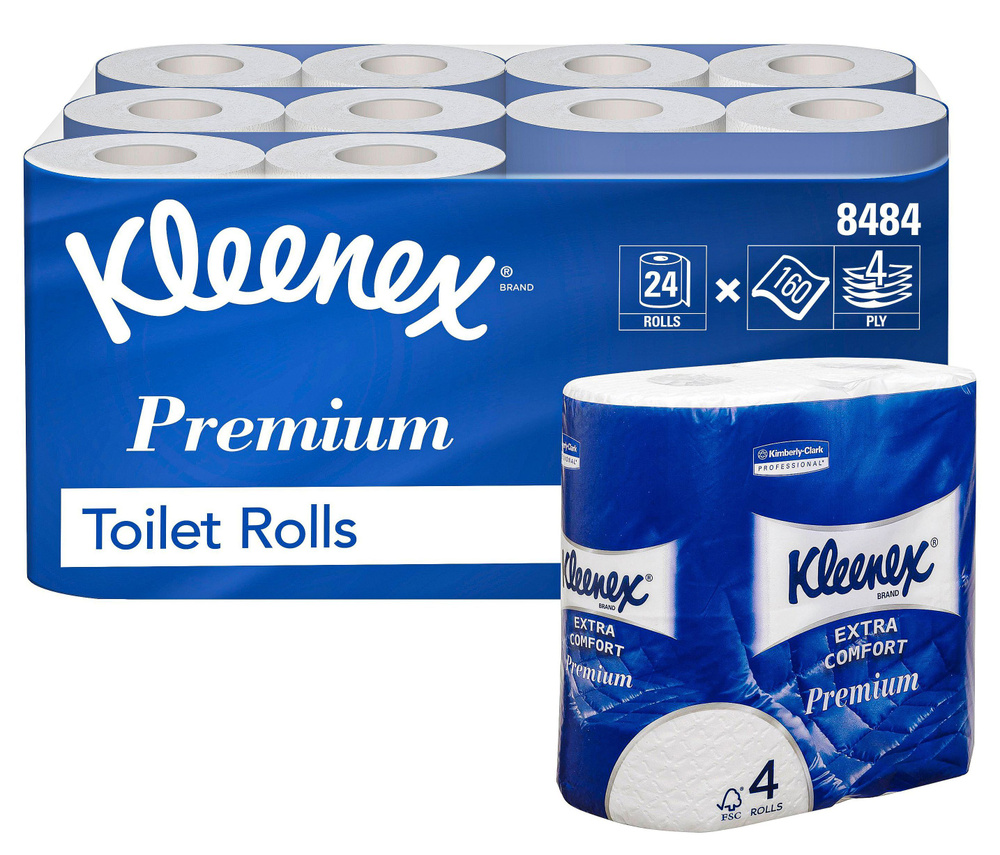 Туалетная бумага Kleenex Premium Extra Comfort 8484 ( Клинекс Премиум Экстра Комфорт ) / четырёхслойная #1