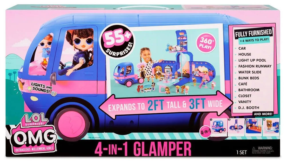 Игрушка L.O.L. LIL OUTRAGEOUS LITTLES Surprise 4-in-1 Glamper Автобус 569459 #1