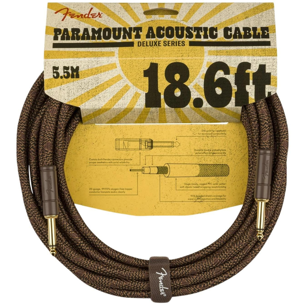 Инструментальный кабель Fender Paramount 10' Acoustic Brown #1