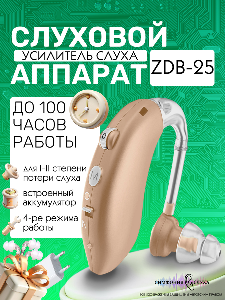 СлуховойаппаратаккумуляторныйОстрослухZDB-25,заушныйусилительслуха