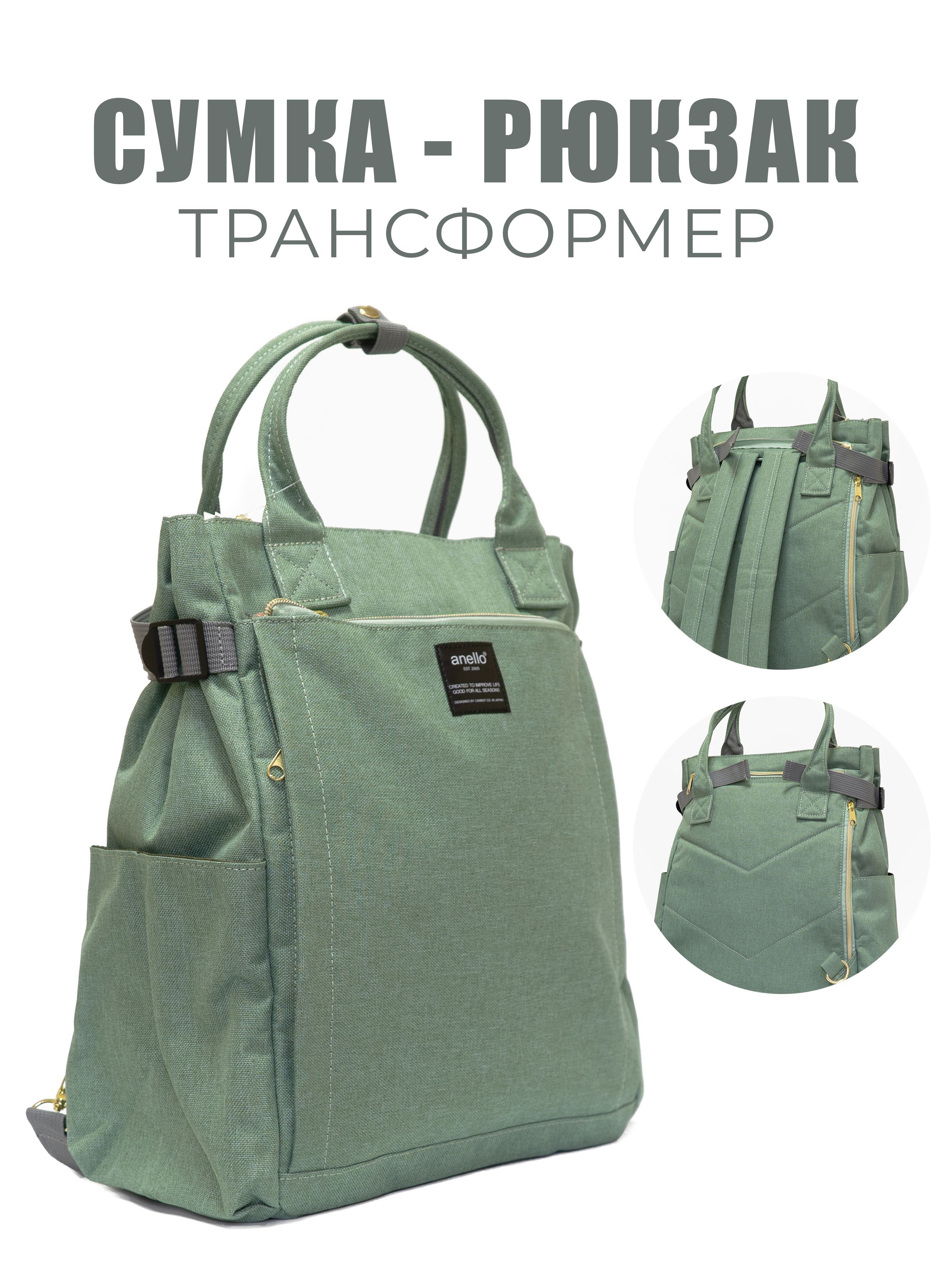 Сумка-рюкзакмятнаяanelloPOSTTote2WayRegular