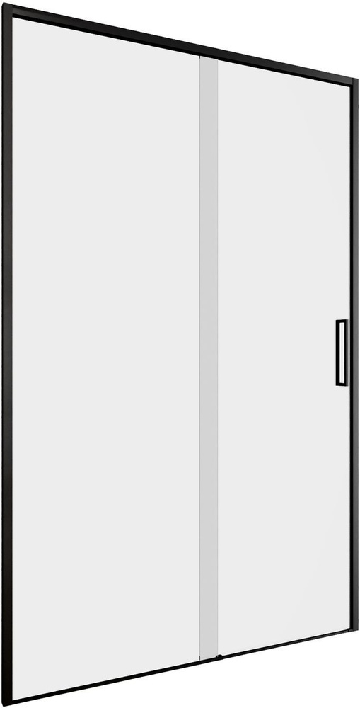 Душевая дверь в нишу Aquanet Pleasure Evo 120 AE65-N120-BT профиль черный, прозрачное стекло  #1