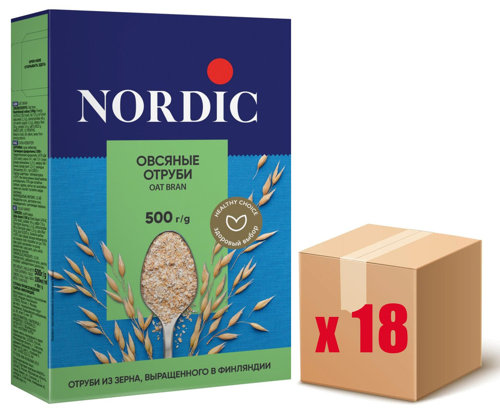 Nordic овсяные отруби, 500г х 18шт #1