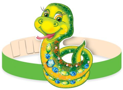 Маска-ободок "Змея" картонная, для детского сада #1