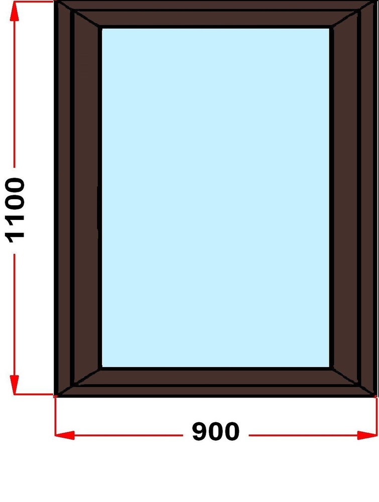 Окно из профиля Grunder 60 мм (1100 x 900), с поворотно-откидной створкой, стеклопакет 2 стекла, левое #1
