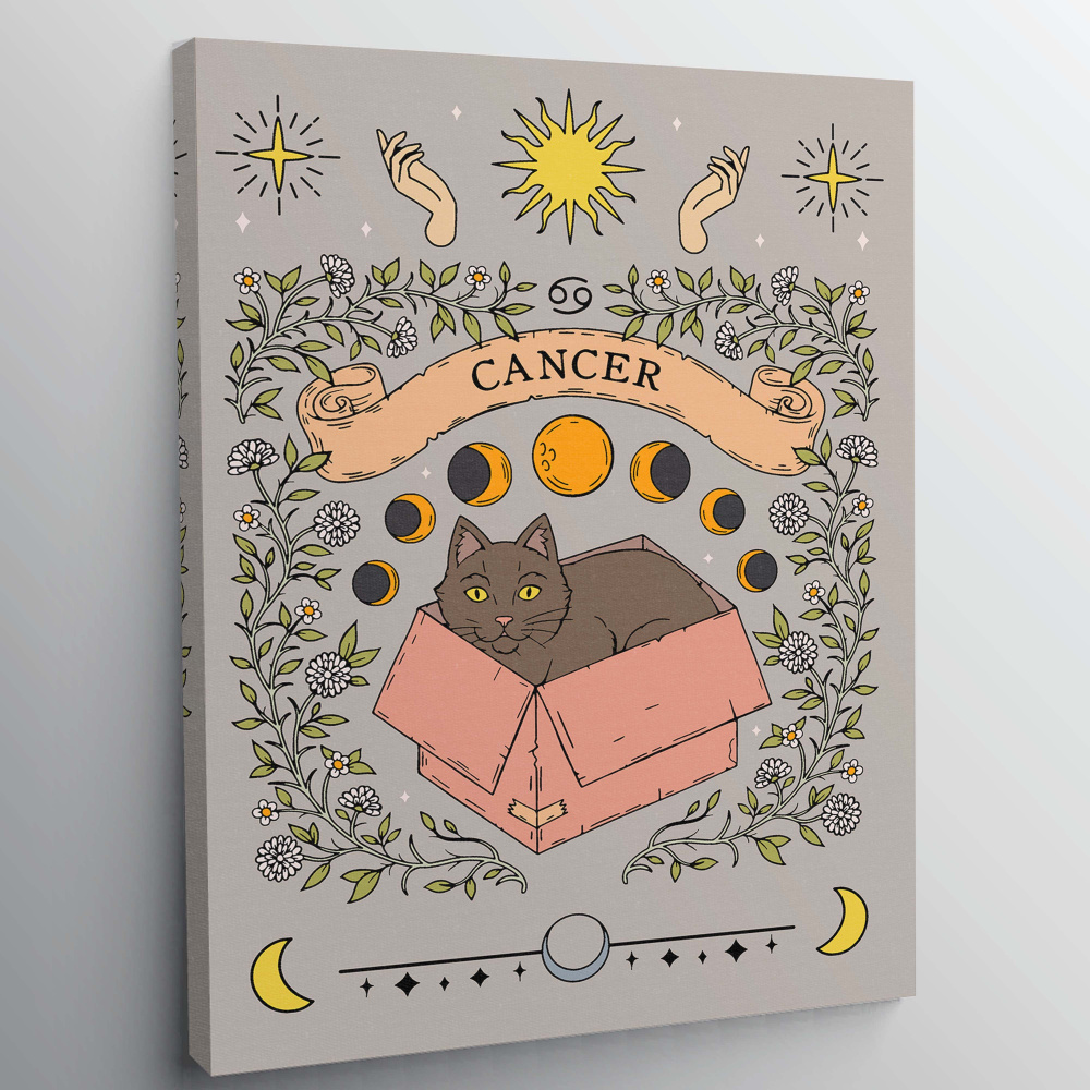 Картина по номерам, холст на подрамнике - Рак - Знак зодиака Таро Плакат 30x40 см.  #1