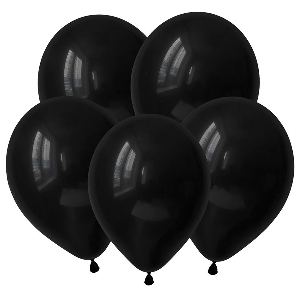 Черный, Пастель / Black, латексный шар, 46 см, 25 шт #1