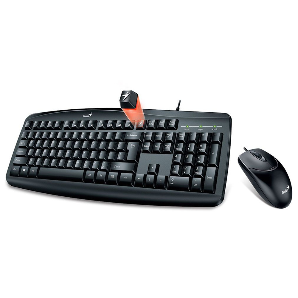 Genius Комплект мышь + клавиатура проводная Клавиатура + мышь Smart KM-200, черный  #1