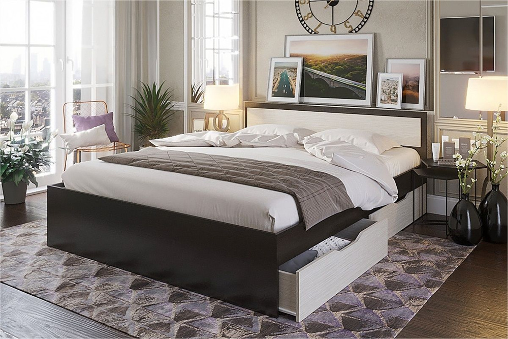 МФ Стендмебель Двуспальная кровать, 160х200 см #1