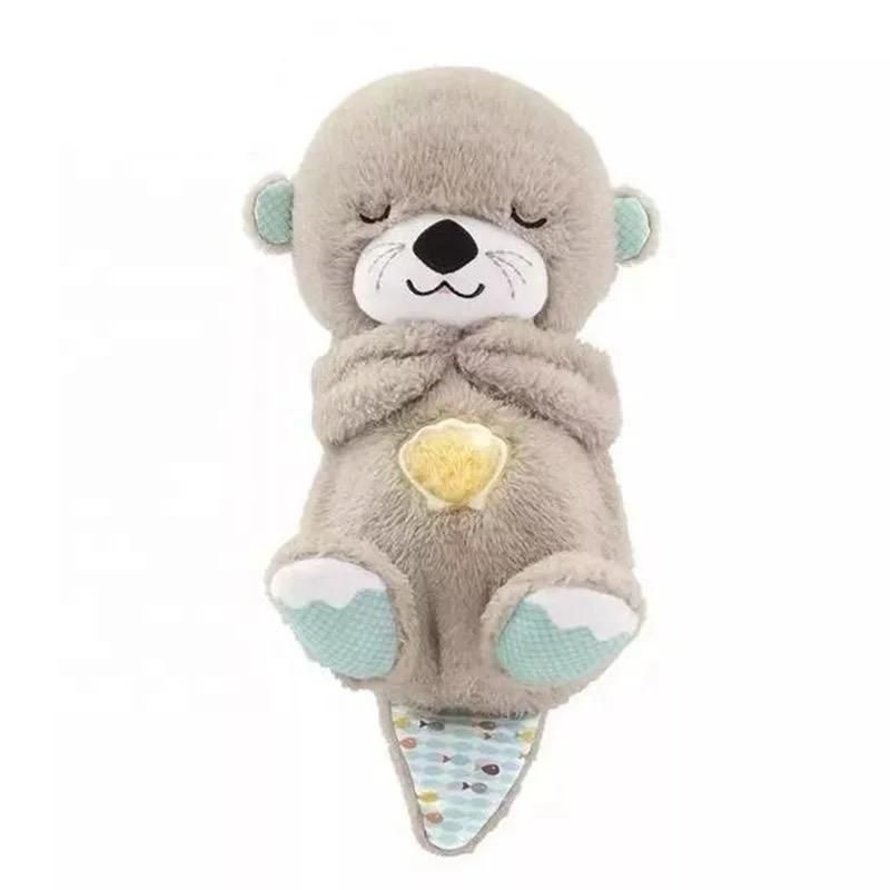 Мягкая плюшевая игрушка дышащий медведь с колыбельной музыкой 30 см  #1