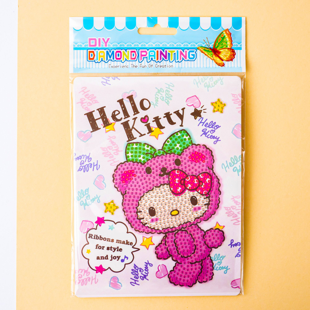 Алмазная мозаика Hello Kitty для детей (18х13,5 см) Ribbons make... #1