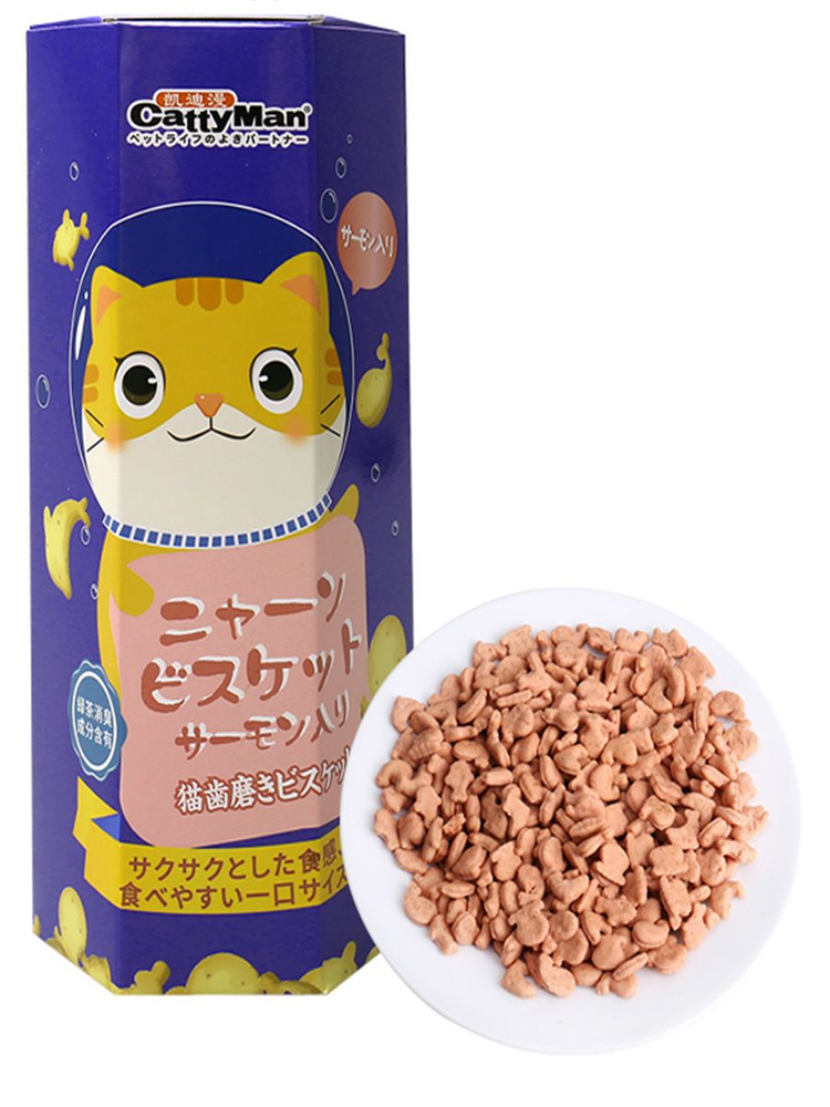 Лакомство для кошек CattyMan Pet Молочные бисквиты на основе королевской сёмги для чистки зубов , 60 #1