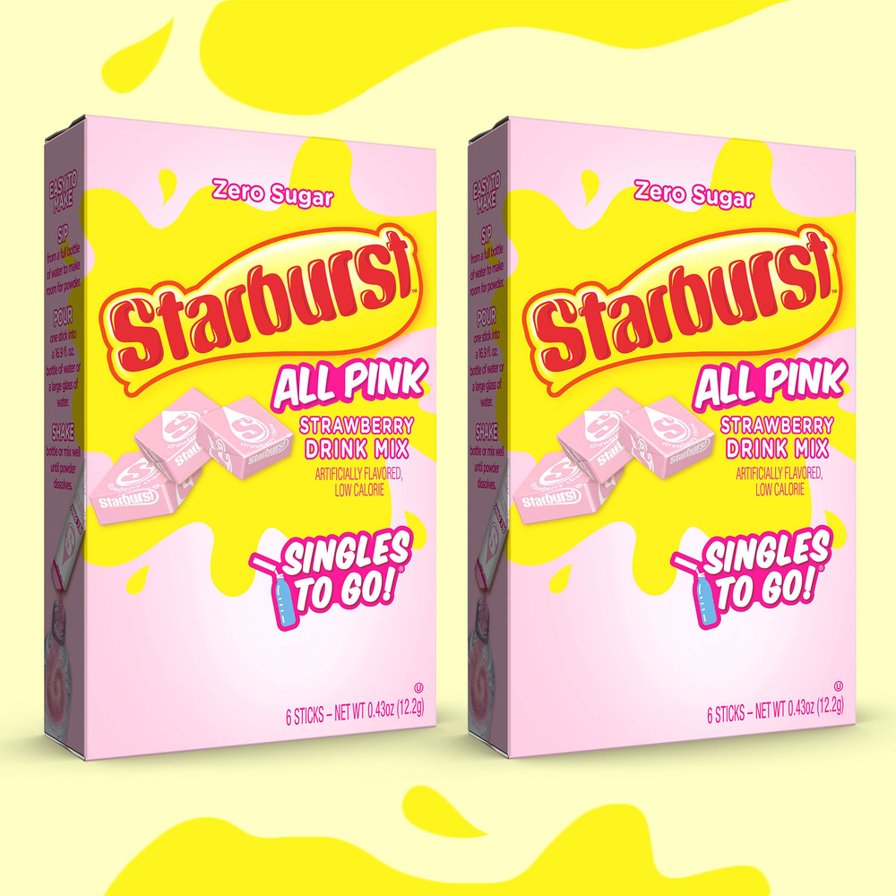 Растворимый напиток Starburst Strawberry Без Сахара (Клубника) 2 шт. по 6 порций и 16 г США  #1