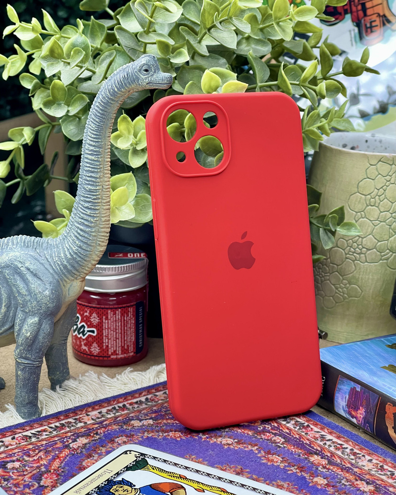 Силиконовый чехол на iPhone 13 с защитой камер, противоударный / Silicone Case iPhone 13 Red  #1