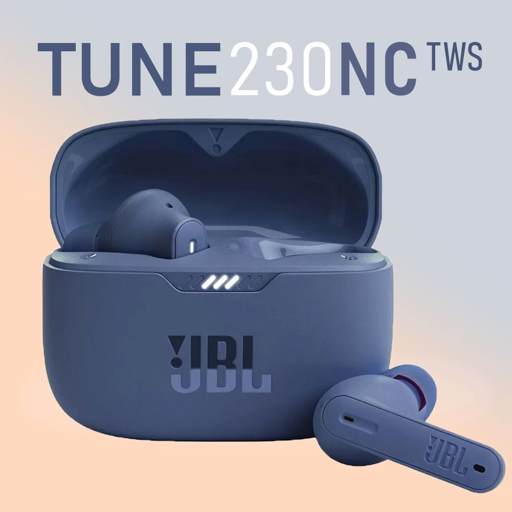 TWS наушники беспроводные JBL Tune 230NC, Bluetooth-наушники с микрофоном, с шумоподавлением, синие  #1