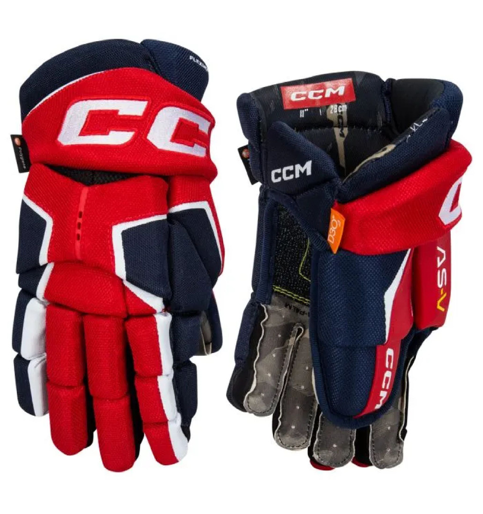 Перчатки CCM Tacks AS-V Pro JR (11") Темно-сине-красно-белые #1