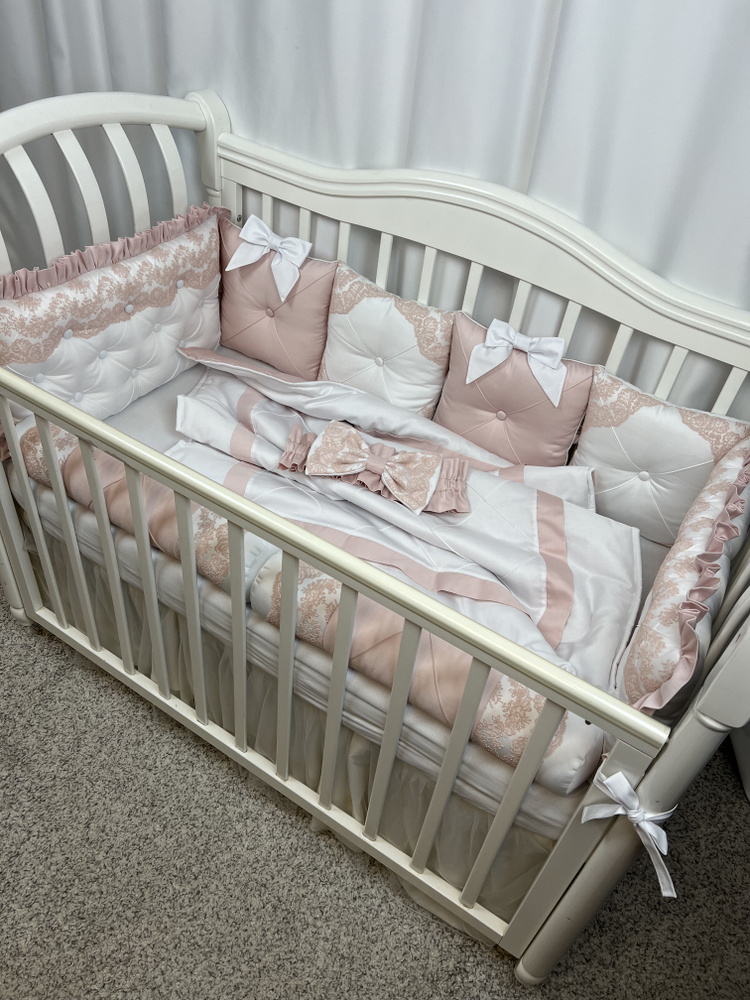 Комплект бортиков в детскую кроватку для новорожденных "Sweet Unicorn", 12 предметов, полный комплект #1