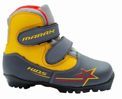 Ботинки лыжные MARAX MXN-Kids NNN серый/желтый, размер 30 #1