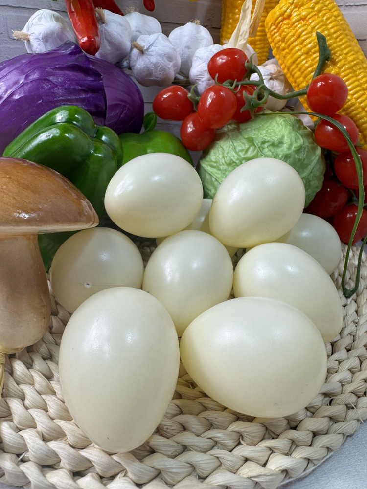 SunGrass / Искусственные яйца куриные для декора, для Пасхи, для росписи - набор 9 шт / Подкладное яйцо #1