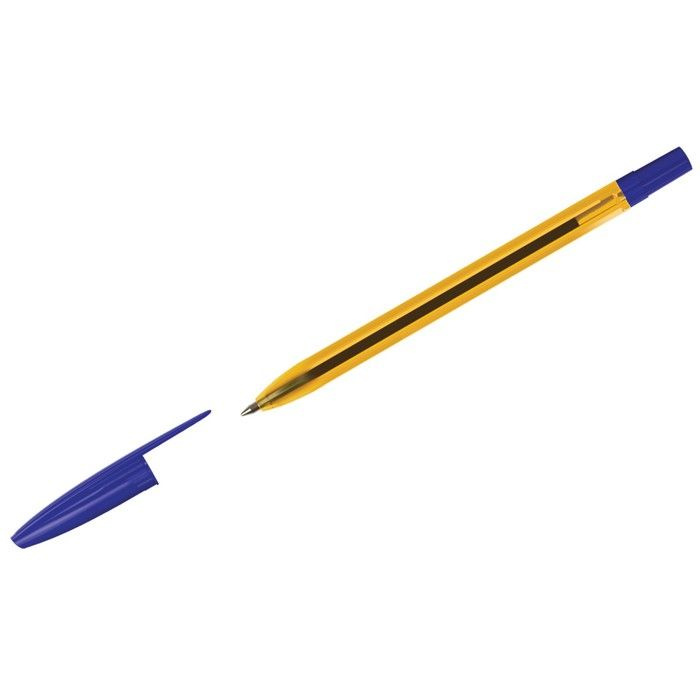 Стамм, Ручка шариковая СТАММ "111" синяя, 1,0мм, тонированный оранжевый корпус, 50 штук  #1