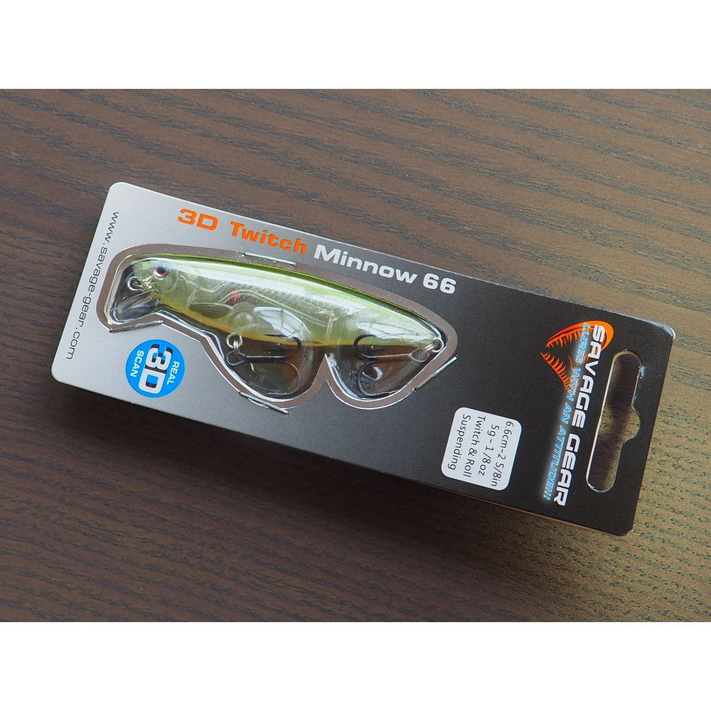 Воблер для рыбалки Savage Gear 3D Twitch Minnow 5g Lemon Back 57375 #1