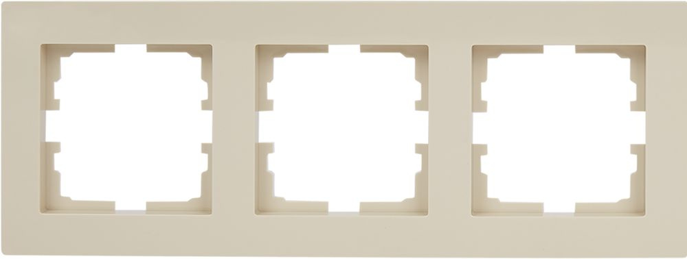 Рамка для розеток и выключателей Lezard Vesna 3 поста горизонтальная цвет кремовый  #1