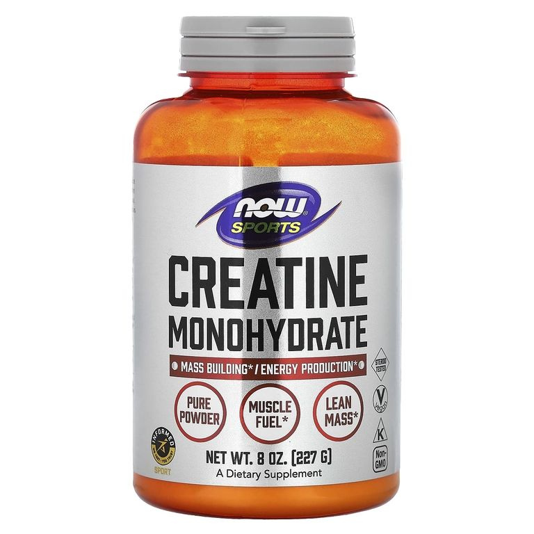 Креатин моногидрат, Нау, NOW Creatine Monohydrate Powder, 227 г, стимулирует рост мышц, для энергии  #1