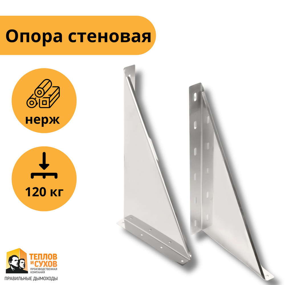 Опора стеновая для монтажной площадки 300мм нержавейка AISI 430 1мм  #1