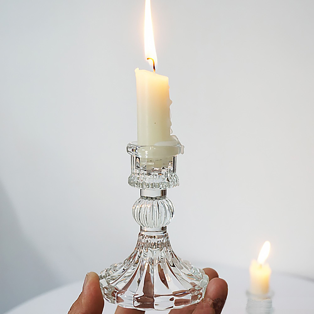Подсвечник на 10 см., на одну свечу из хрустального стекла  #1