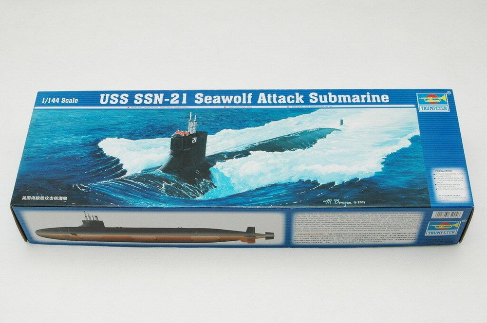 Trumpeter 05904 1/144 Подводная лодка ПВО Си-Вулф SSN-21Корабль #1