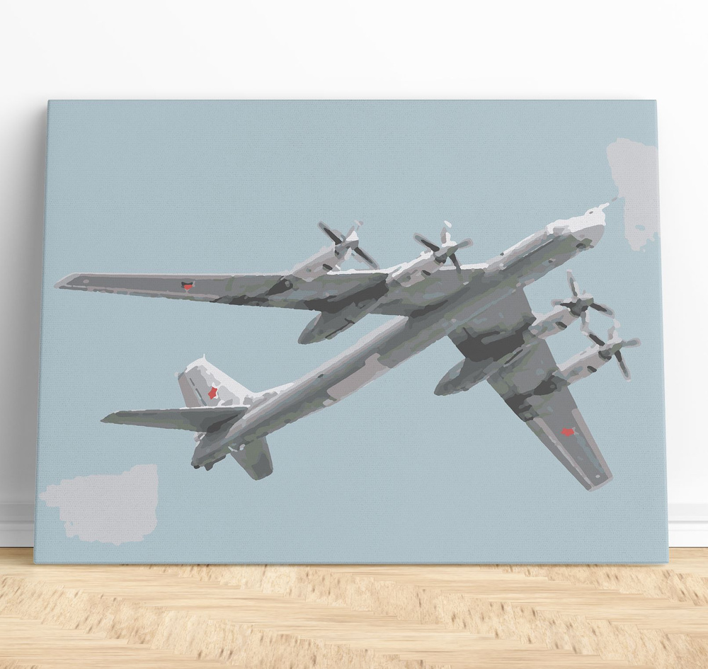 Картина по номерам 40х50 Самолет ТУ-95 #1