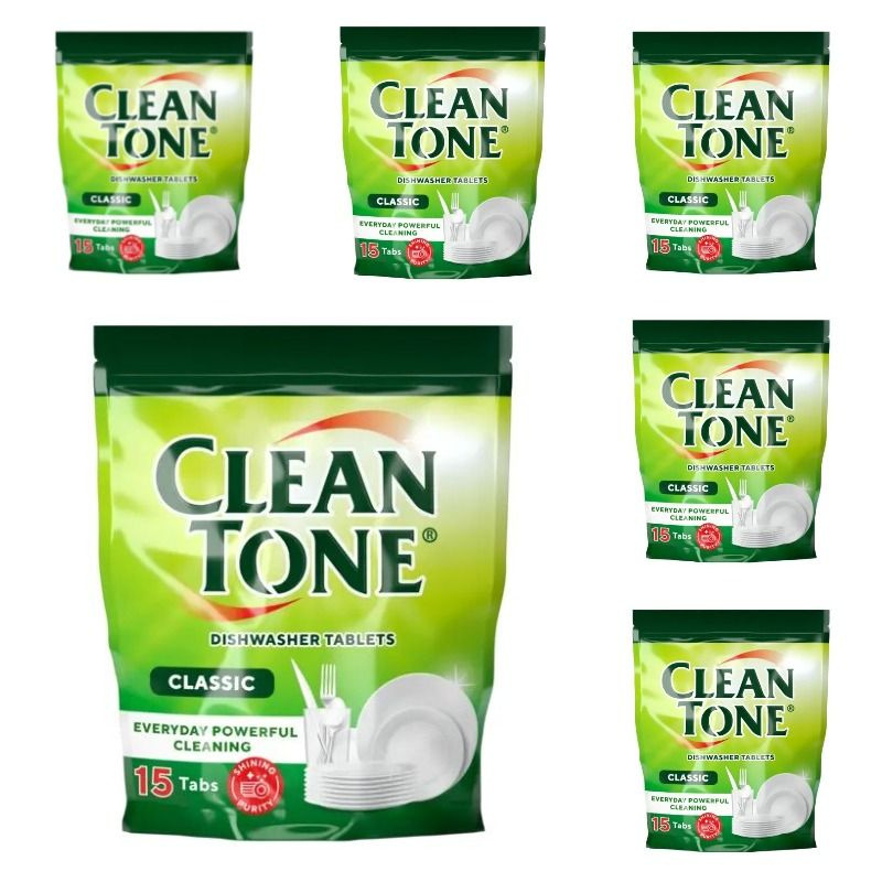 Clean Tone Таблетки для посудомоечных машин 15 шт, 6 упаковок #1