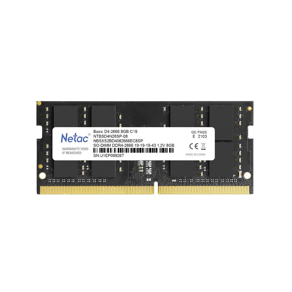 Netac Оперативная память Модуль памяти для ноутбука Netac NTBSD4N32SP-08 DDR4 8GB 1x (Модуль памяти для #1