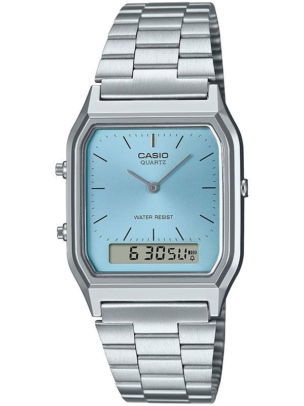 Электронные мужские наручные часы Casio Collection AQ-230A-2A1 с двойным временем  #1