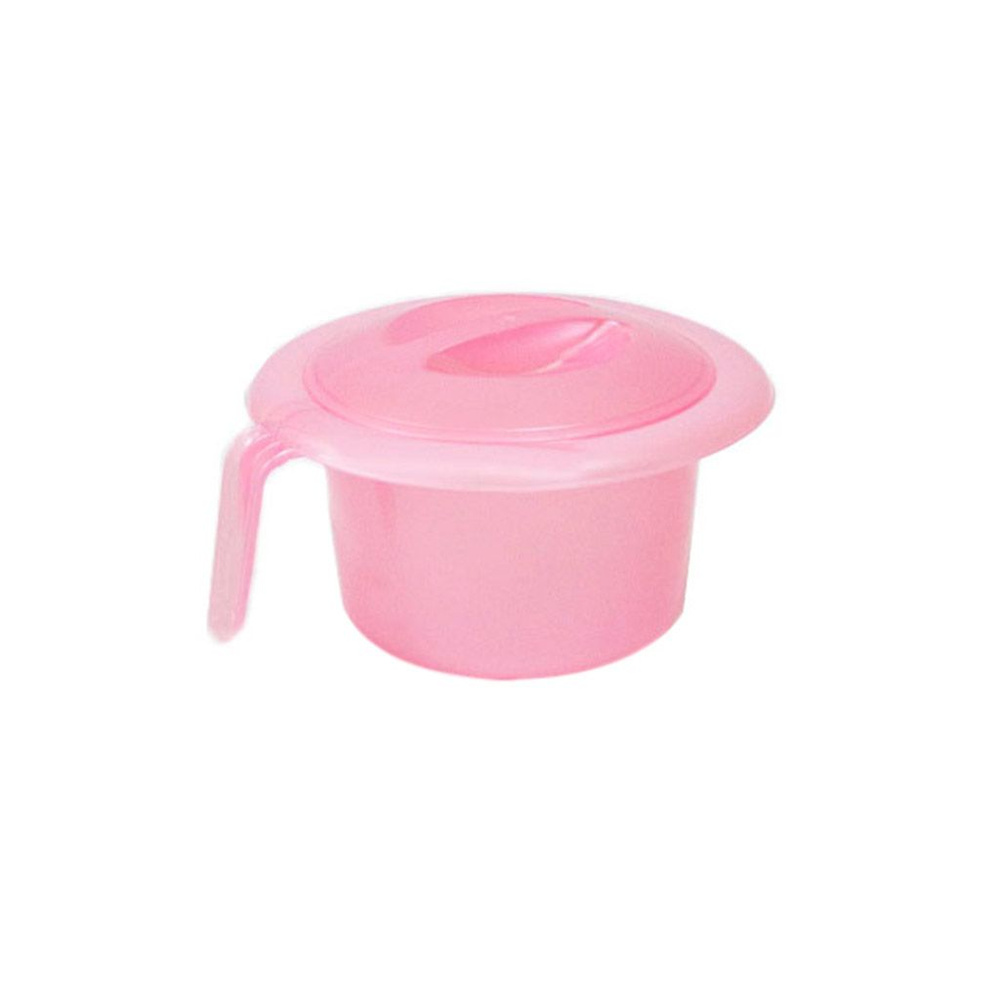 Горшок детский из полипропилена д21см, 13,5см, с крышкой, розовый перламутр комплект 5шт  #1
