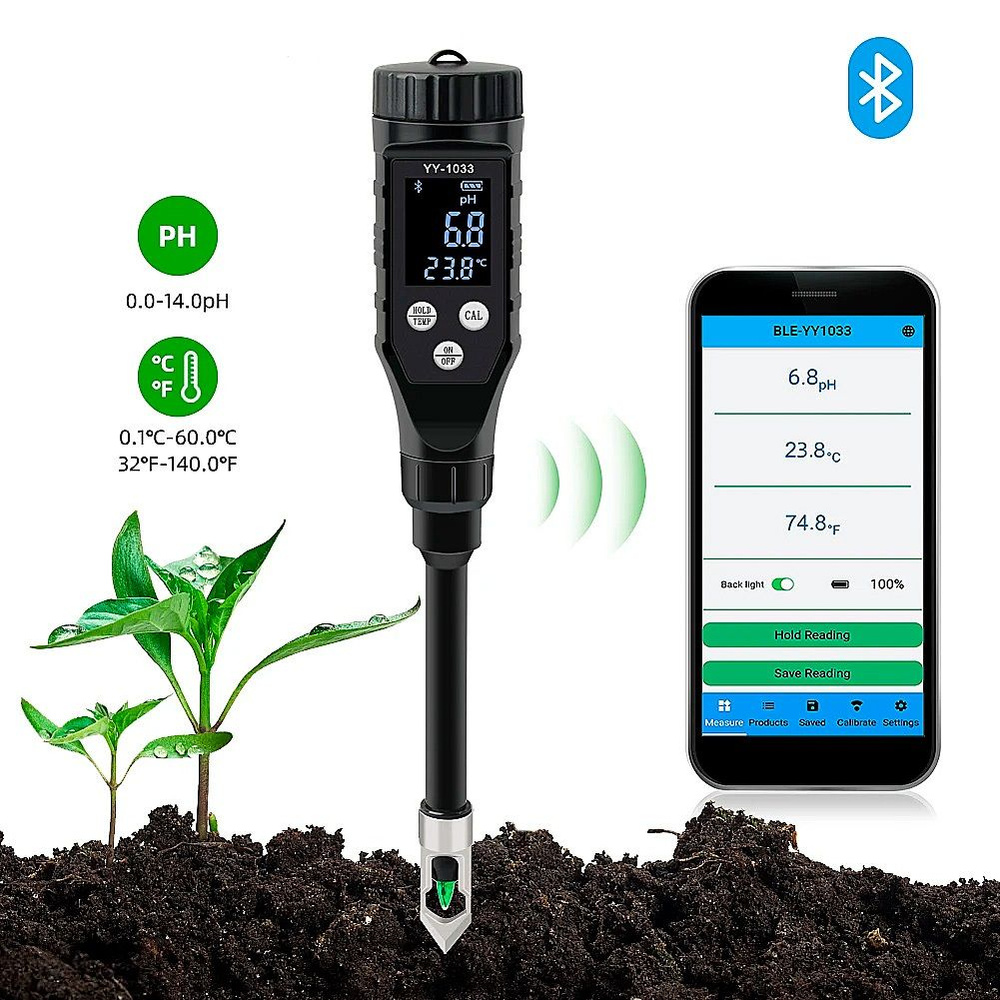 Ph тестер почвы, измеритель кислотности, температуры 2 в 1 Bluetooth / градусник для грунта  #1