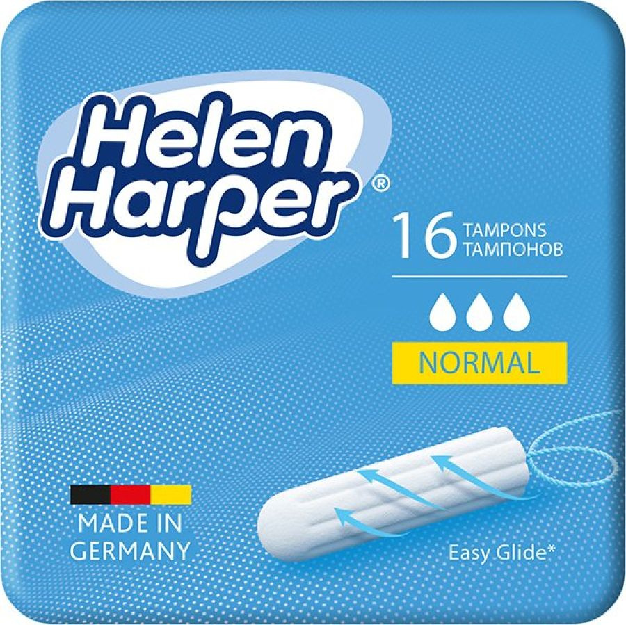 Helen Harper / Хелен Харпер Тампоны гигиенические Normal без аппликатора 3 капли белые 16шт. / средство #1