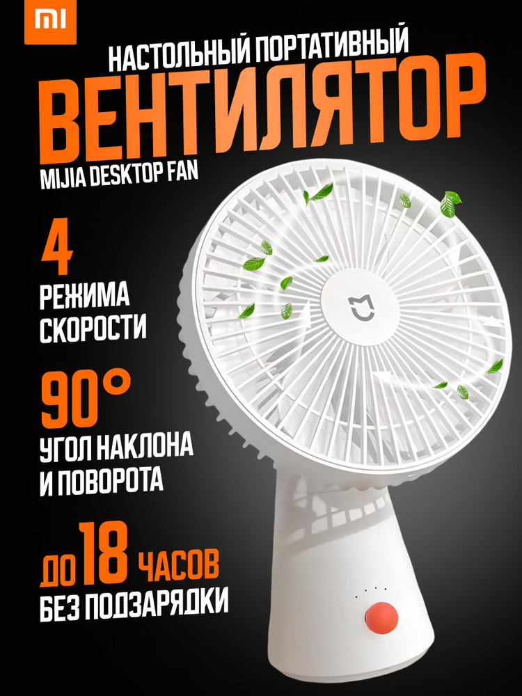 Xiaomi настольный портативный вентилятор Mijia Desktop Fan (ZMYDFS01DM), белый  #1