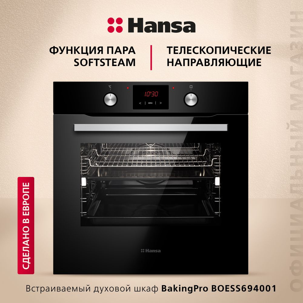 Электрический духовой шкаф Hansa BakingPro встраиваемый BOESS694001, 60см, объем камеры XXL, с грилем #1