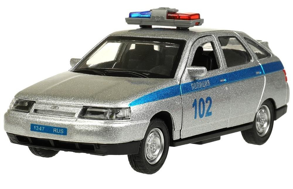 Машина металл ВАЗ-2112 полиция 12 см свет, звук #1