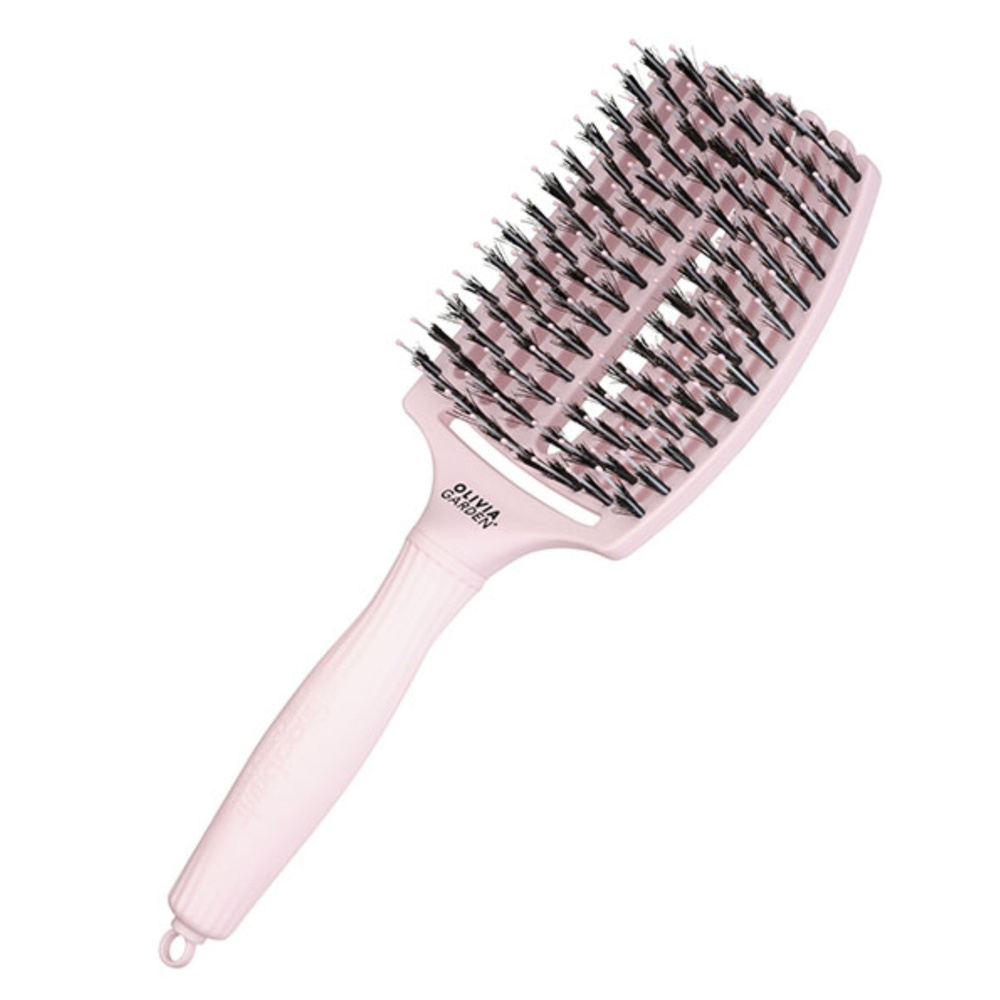 Olivia Garden Щетка для волос Fingerbrush Care Iconic Boar&Nylon Pastel Pink L #1