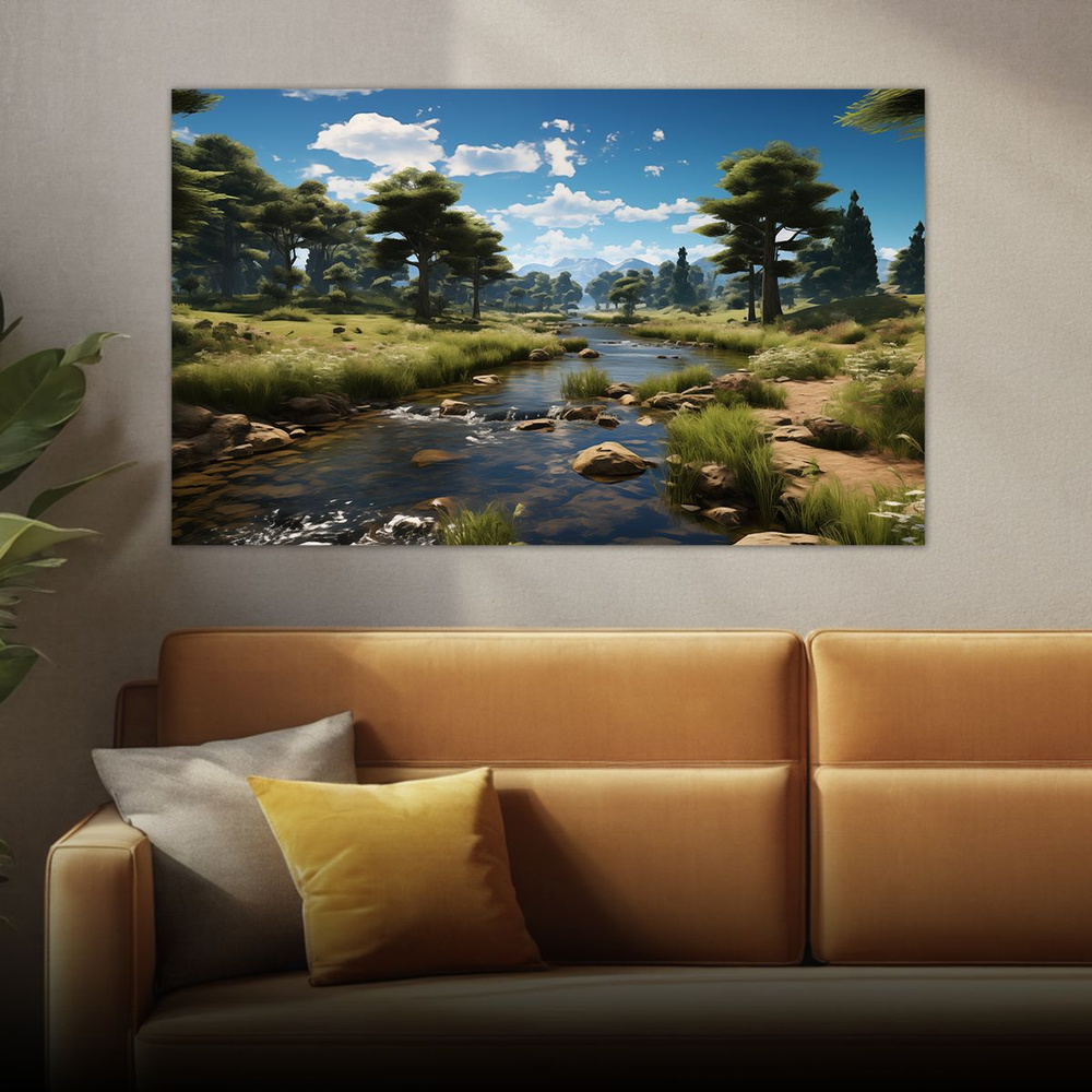 ДоброДаров Картина "Ручей в лесу", 102  х 61 см #1
