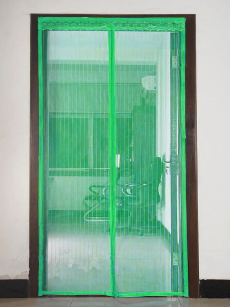 Москитная сетка на дверь с 7 магнитами 110*210см/зеленый #1