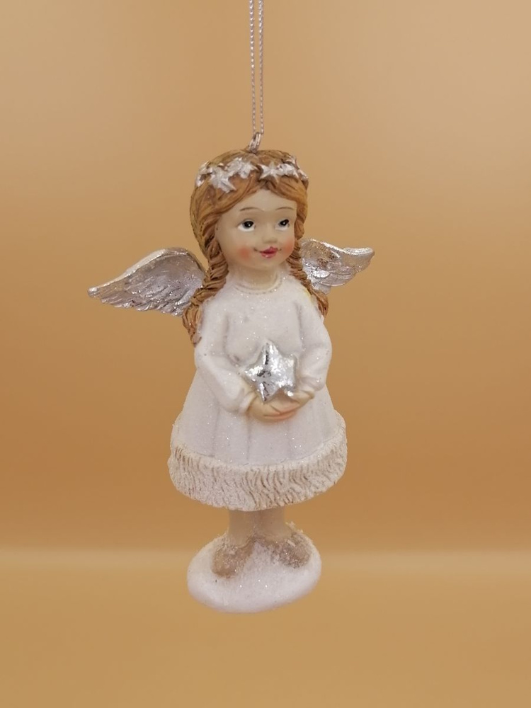 Елочное украшение Ангел со звездой, 7х4х12.5 см #1