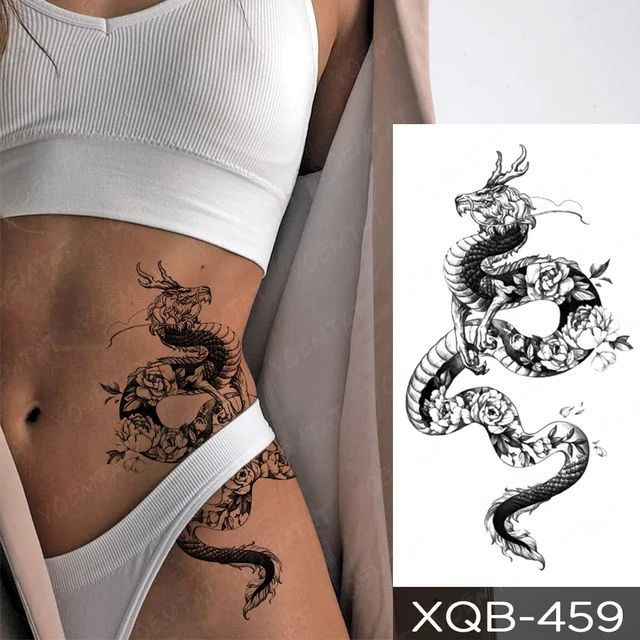 Большая татуировка на тело дракон #1